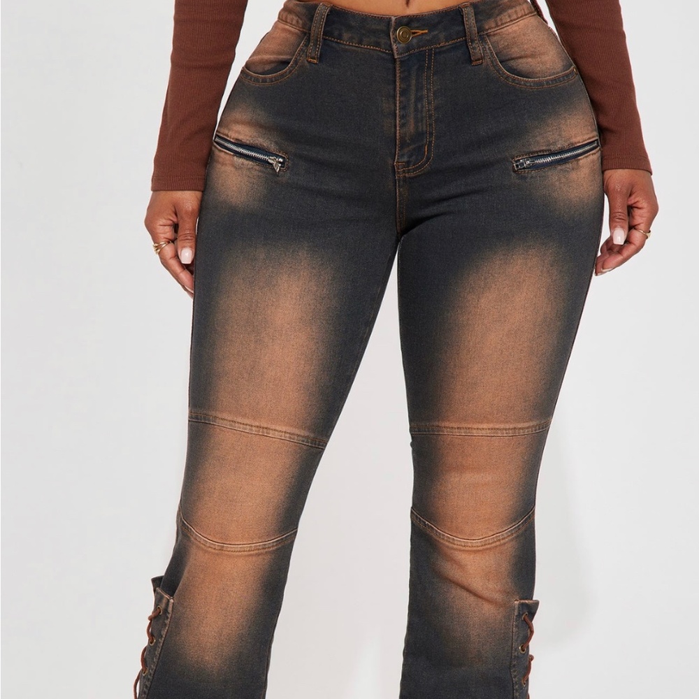 Tinted Flare Jeans (Dark Wash)